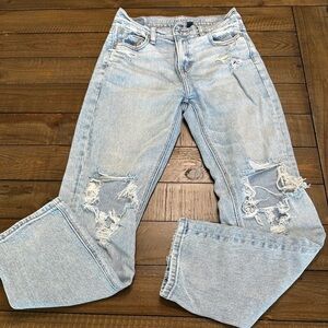 American Eagle Super High Rise Ankle Straight Jeans Stretch